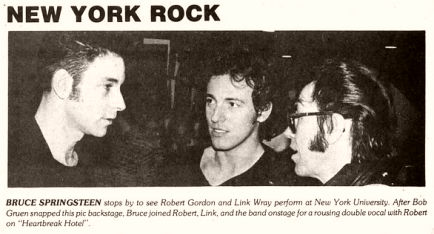 Robert Gordon, Bruce y Link Wray tras un concierto en Nueva York en 1977