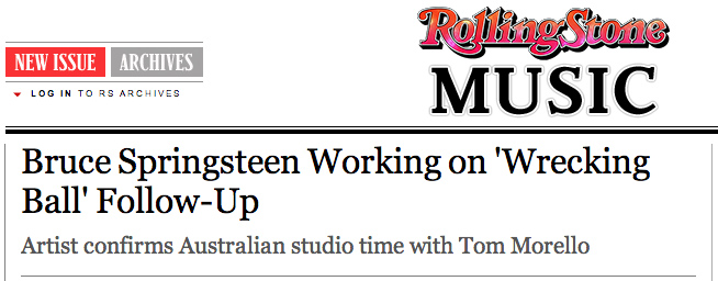Bruce trabaja en nuevo disco Rolling Stone 2013